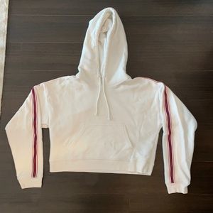 Cropped white hoodie